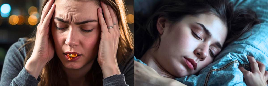 porovnání večerního přejídání ze stresu a klidného spánku jako základ hubnutí